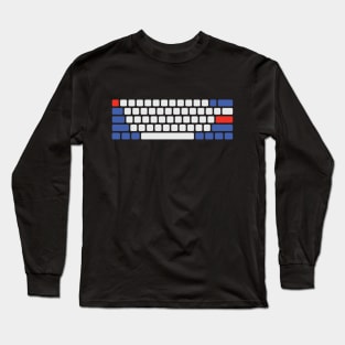 Mechanical Keyboard Blue White Blue Long Sleeve T-Shirt